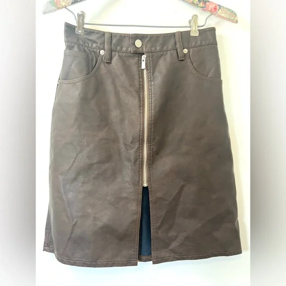 Free People Sycamore Vegan Brown Midi Skirt, Sz 27 - Picture 8 of 11